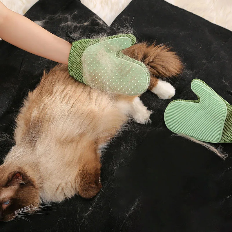 Guante de aseo para perros y gatos: elimina pelo, masaje sin arañar