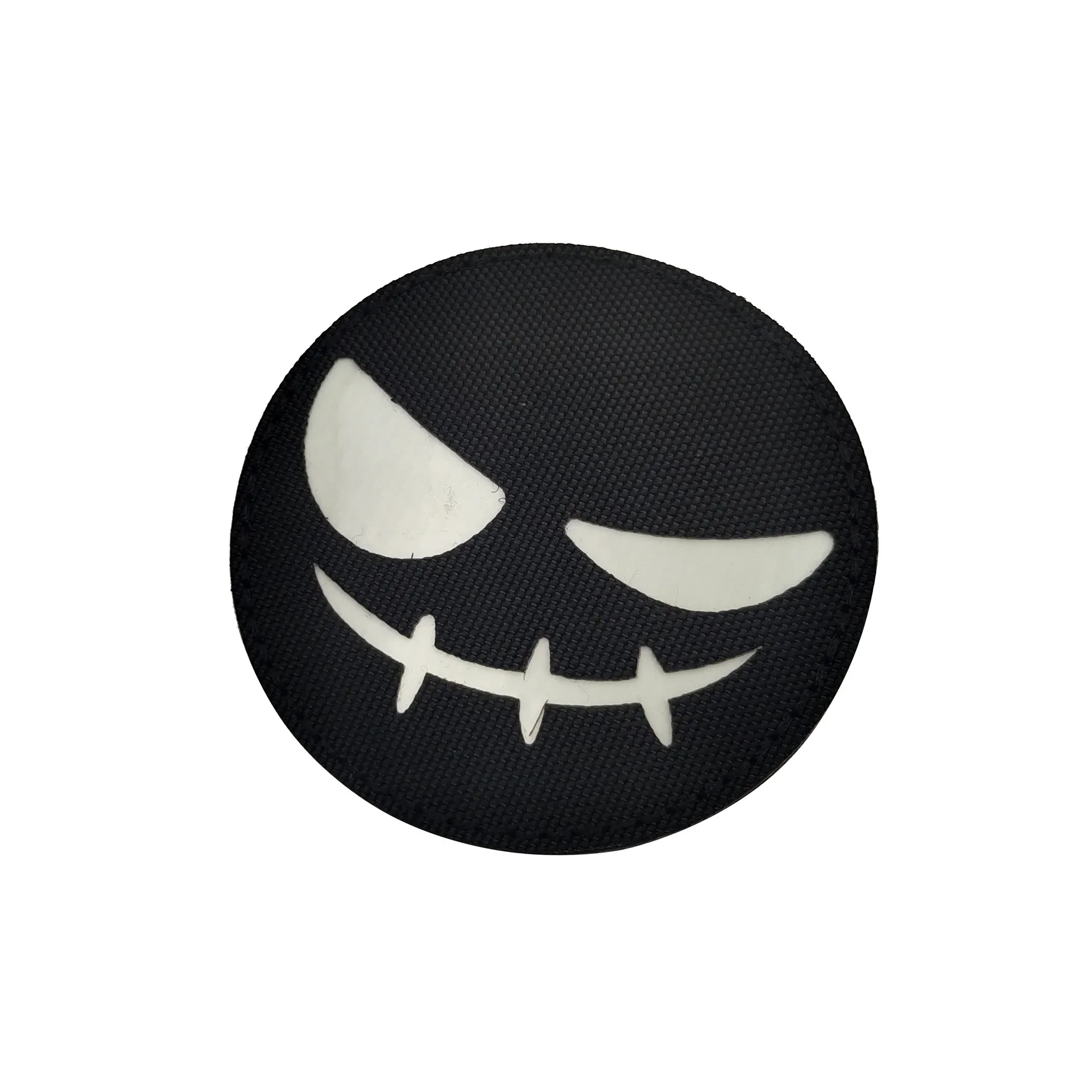 Parche reflectante de sonrisa malvada, insignia para brazalete que brilla en la oscuridad, apliques de adorno, parches tácticos militares de camuflaje - imagen 4