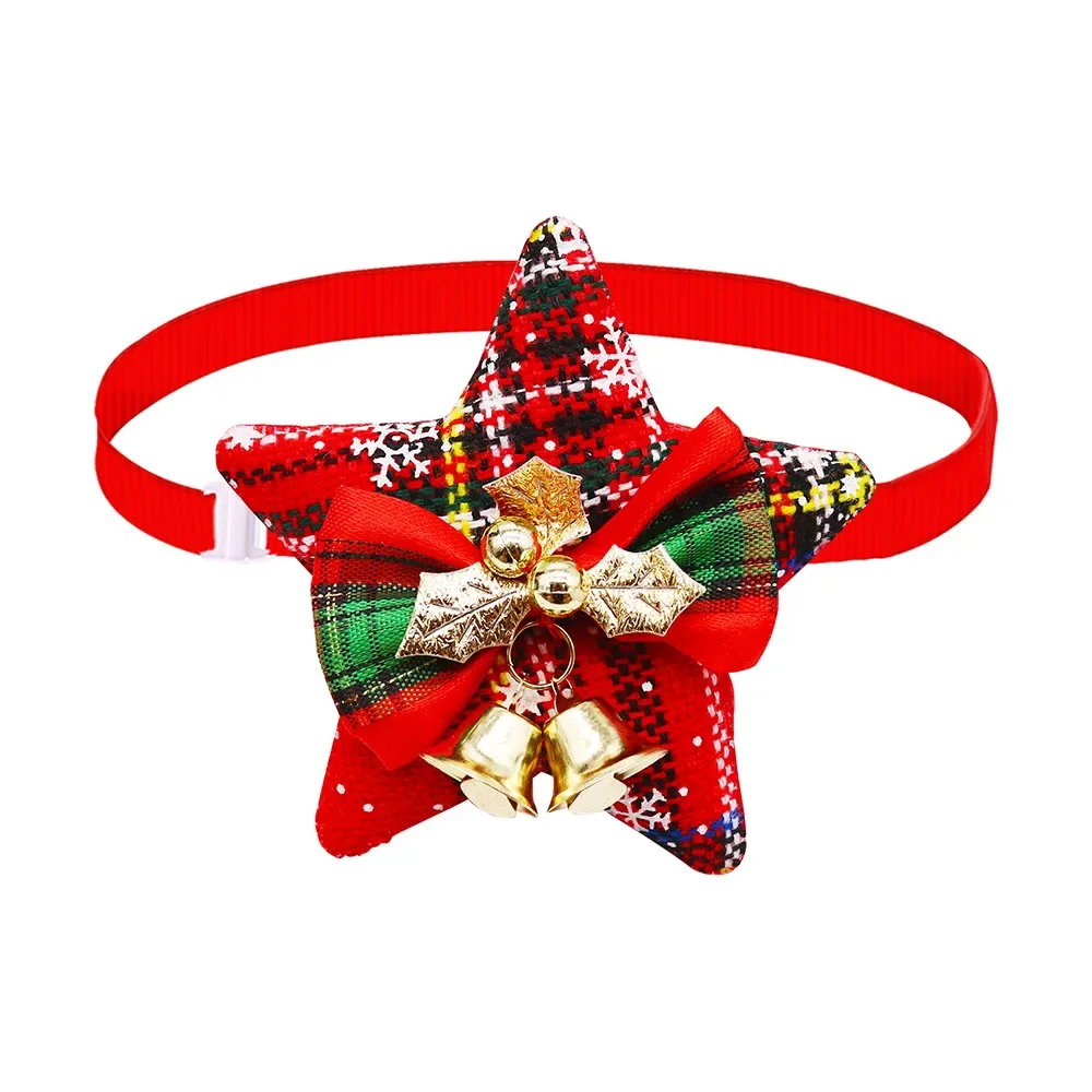 50 Uds. Suministros de Navidad pajarita para perro con campana pajaritas navideñas para perros, corbatas para el cuidado de mascotas, accesorios navideños - imagen 4