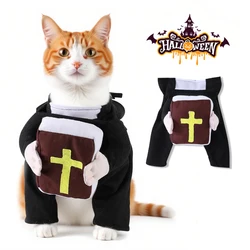 Disfraz de sacerdote Halloween para gatos y perros pequeños