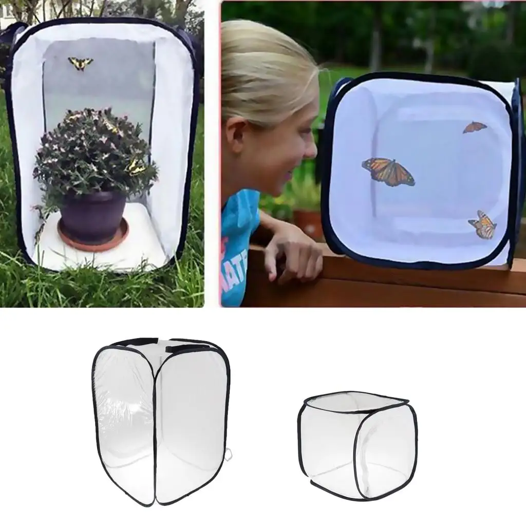 Butterfly Habitat Cage,Foldable Insect Habitat Cage Terrarium Up,Easy Zip-Open