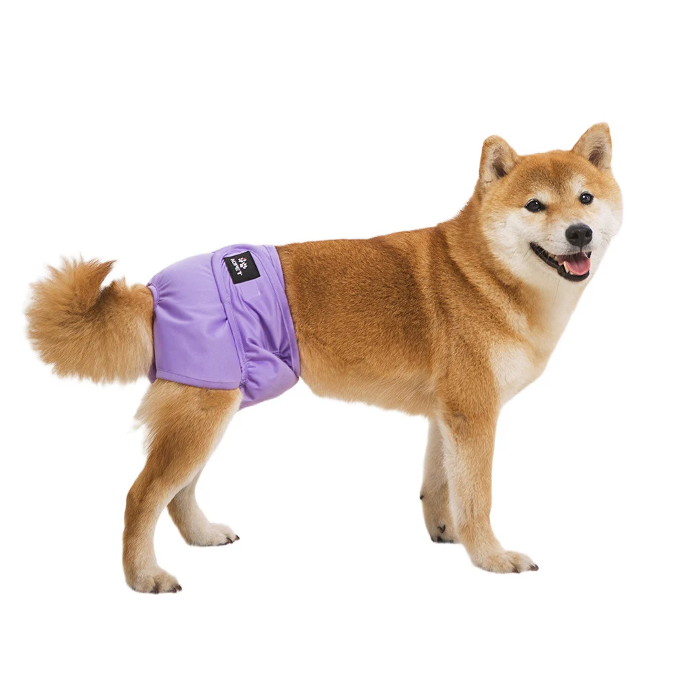 Pañales lavables y reutilizables para perros y mujeres, pañales para cachorros, urdimbre para niñas, pañales ajustables de Color sólido para mascotas - imagen 4