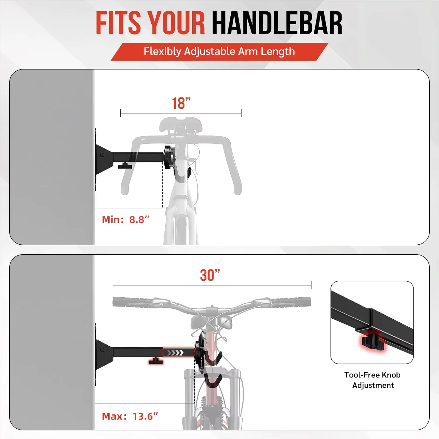 Soporte de pared para bicicleta – Gancho ajustable interior - imagen 4