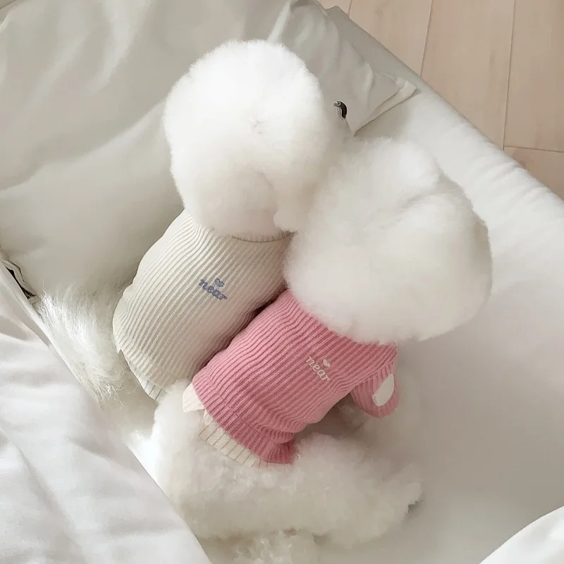 Ropa para perros, gatos, primavera y otoño, chaleco para perros, camisa tejida suave y cálida para cachorros, ropa para mascotas, ropa para Chihuahua Bichon, camiseta interior para perros