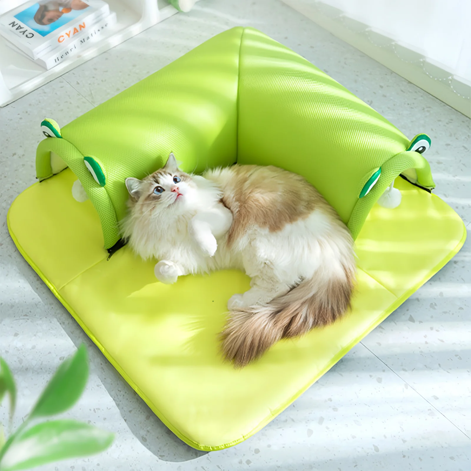 Cama desmontable para gatos y mascotas pequeñas, túneles para gatos de interior, mantas y juguetes de túnel, adecuado para todas las estaciones, 2 en 1 - imagen 2
