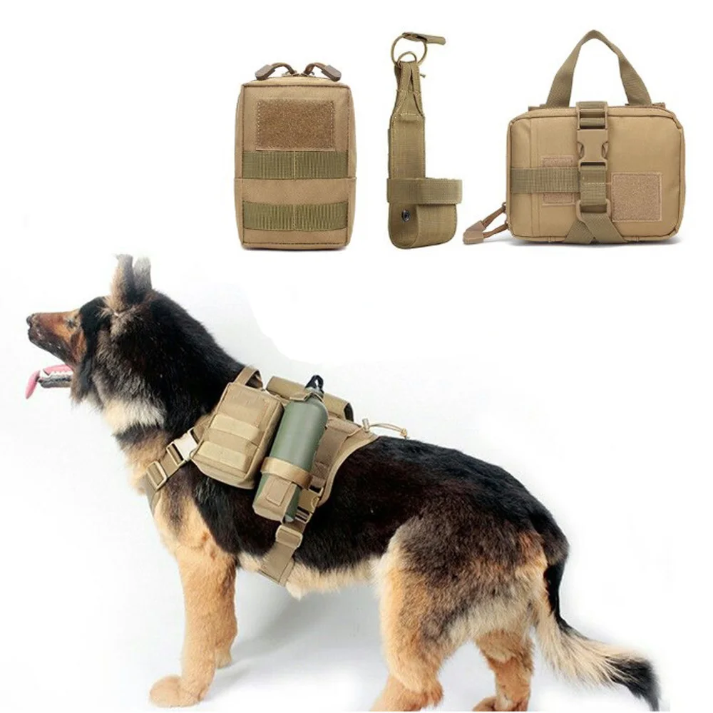 Juego de bolsas tácticas para perros, bolsas de nailon de estilo militar, multiusos para entrenamiento de perros, aventuras al aire libre y almacenamiento de engranajes - imagen 4
