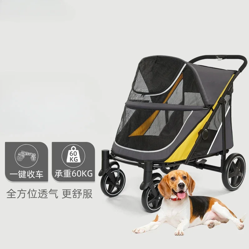 Carro multifuncional para mascotas, carrito plegable ligero para perros y gatos, carrito para mascotas - imagen 2