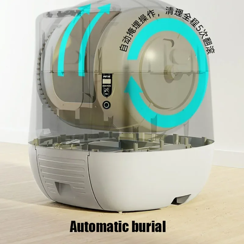 Caja de arena automática grande para gatos, autolimpieza, inteligente, cerrada, bandeja eléctrica portátil, productos para mascotas, accesorios - imagen 4