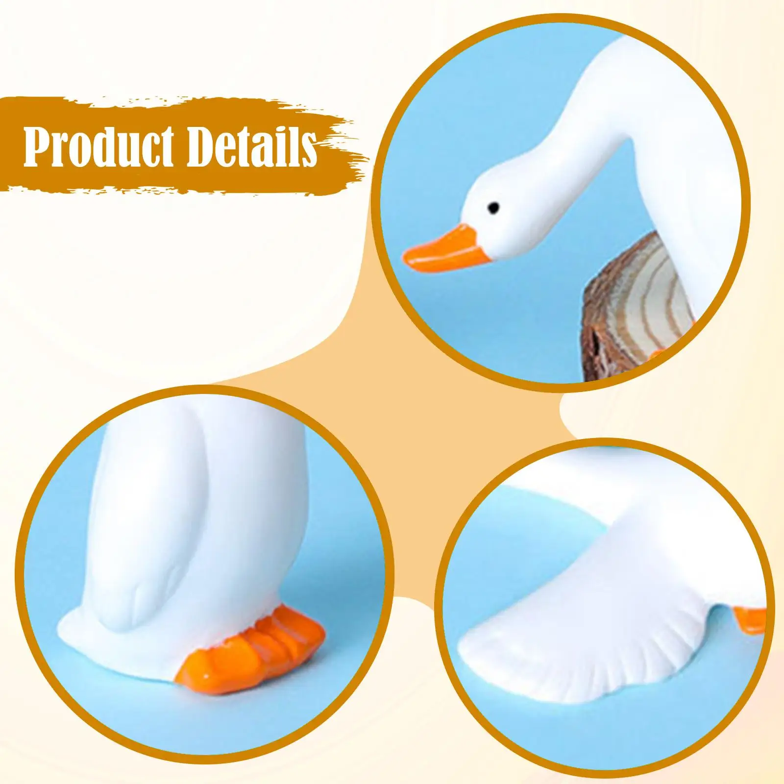 Figuras de ganso en miniatura para exhibición de oficina, regalos, decoración, Mini adornos de animales, estatuas de ganso pequeñas para mesa, sillas, hogar, 6 uds. - imagen 5