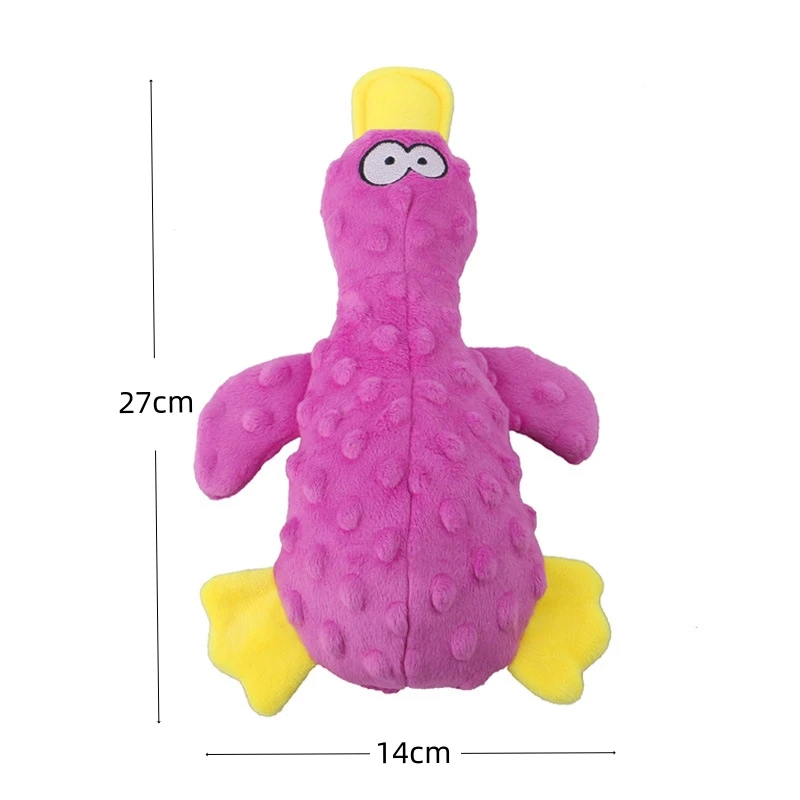 Juguetes de pato de peluche para perros, juguete interactivo para limpieza de dientes molares, muñeco de modelado de animales, suministros para perros y cachorros - imagen 3