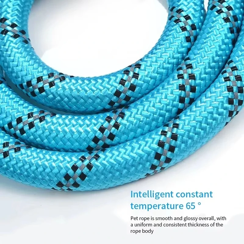 Correa reflectante para mascotas de 150cm, correa redonda de nailon a prueba de explosiones, correa redonda para caminar para perros sin estrangulación - imagen 5