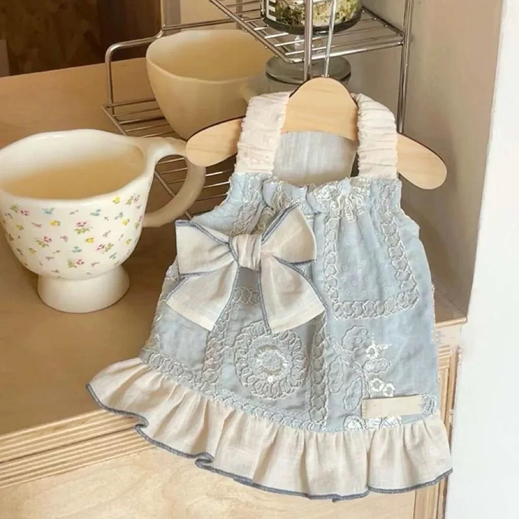 Nueva ropa para perros, falda fina y transpirable de princesa mariposa, diseño de moda, falda con correa de encaje, accesorios para perros - imagen 4