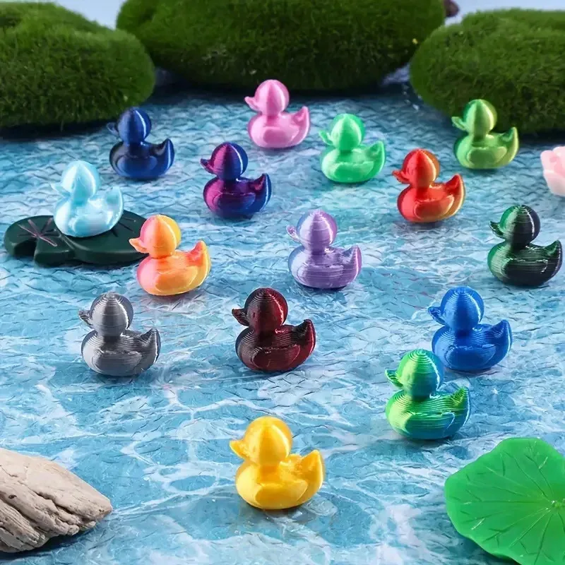 Mini adornos coloridos impresos en 3D para acuario, figuritas de pato pequeñas para decoración de pecera, adornos realistas en forma de animal - imagen 2