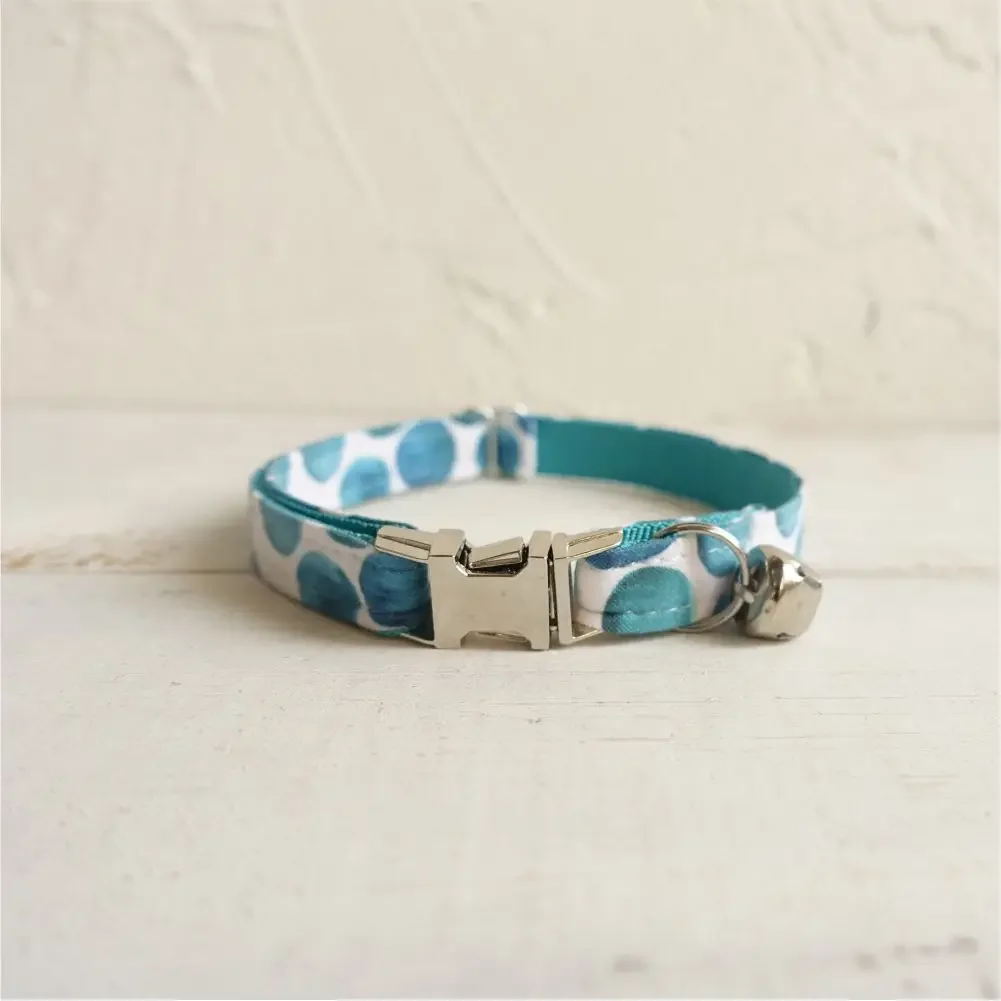 Collar gato personalizado azul con hebilla metálica y grabado gratis - imagen 2