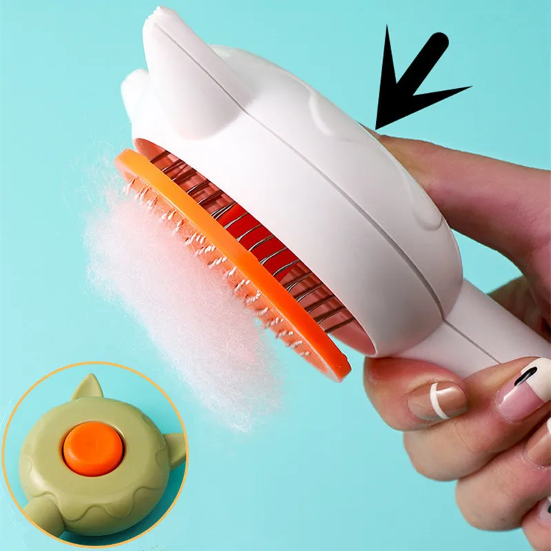 Cepillo de autolimpieza para gatos, masajeador, removedor de pelo de mascotas, cepillos de un botón, aseo de mascotas, peines de pelo, Herramientas de limpieza - imagen 3