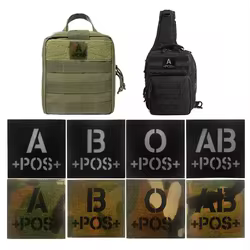 Parche reflectante tipo sangre, insignia para brazalete, retroceso de primeros auxilios, decorativo, apliques de costura, parches tácticos, A, B, O, AB