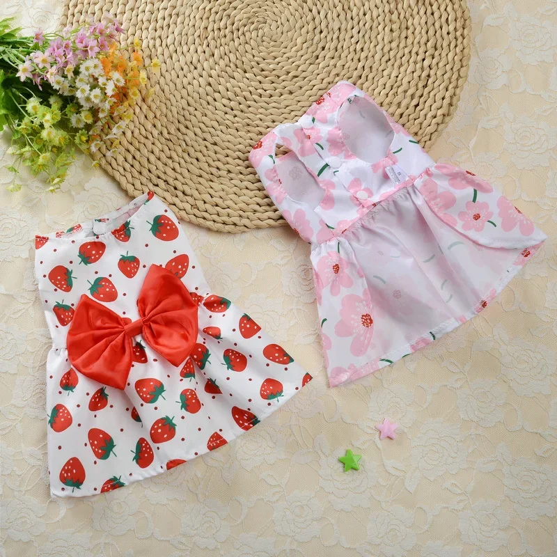 Suministros para mascotas, vestido de princesa con flores para perros pequeños, gatito de peluche, nueva ropa para mascotas, falda bonita para perros, accesorios finos de verano para mascotas - imagen 3
