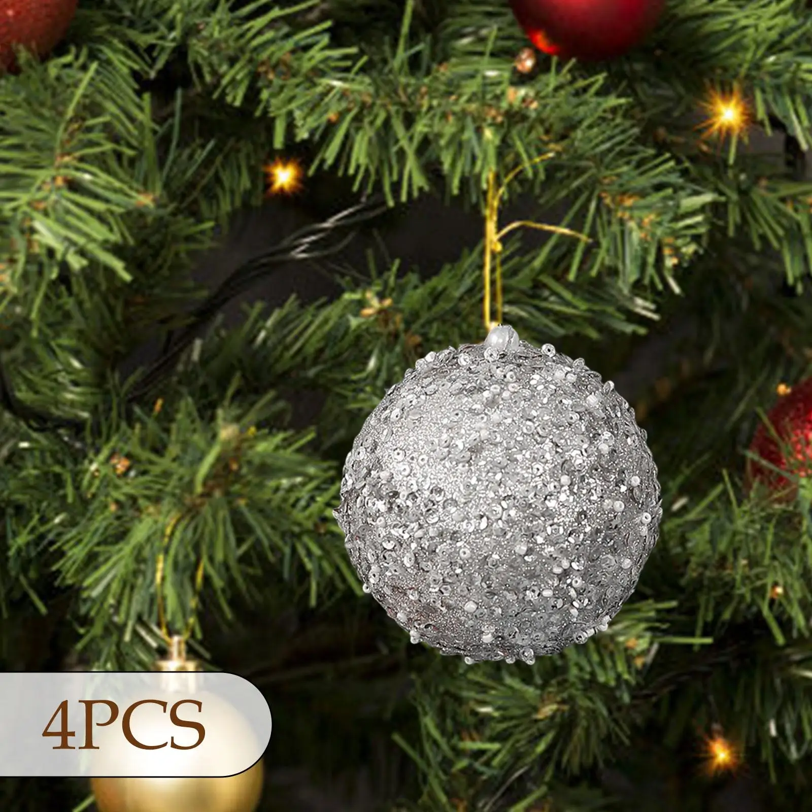 4 Pieces Christmas Ball Ornaments, Convenient, Practical Christmas Tree
