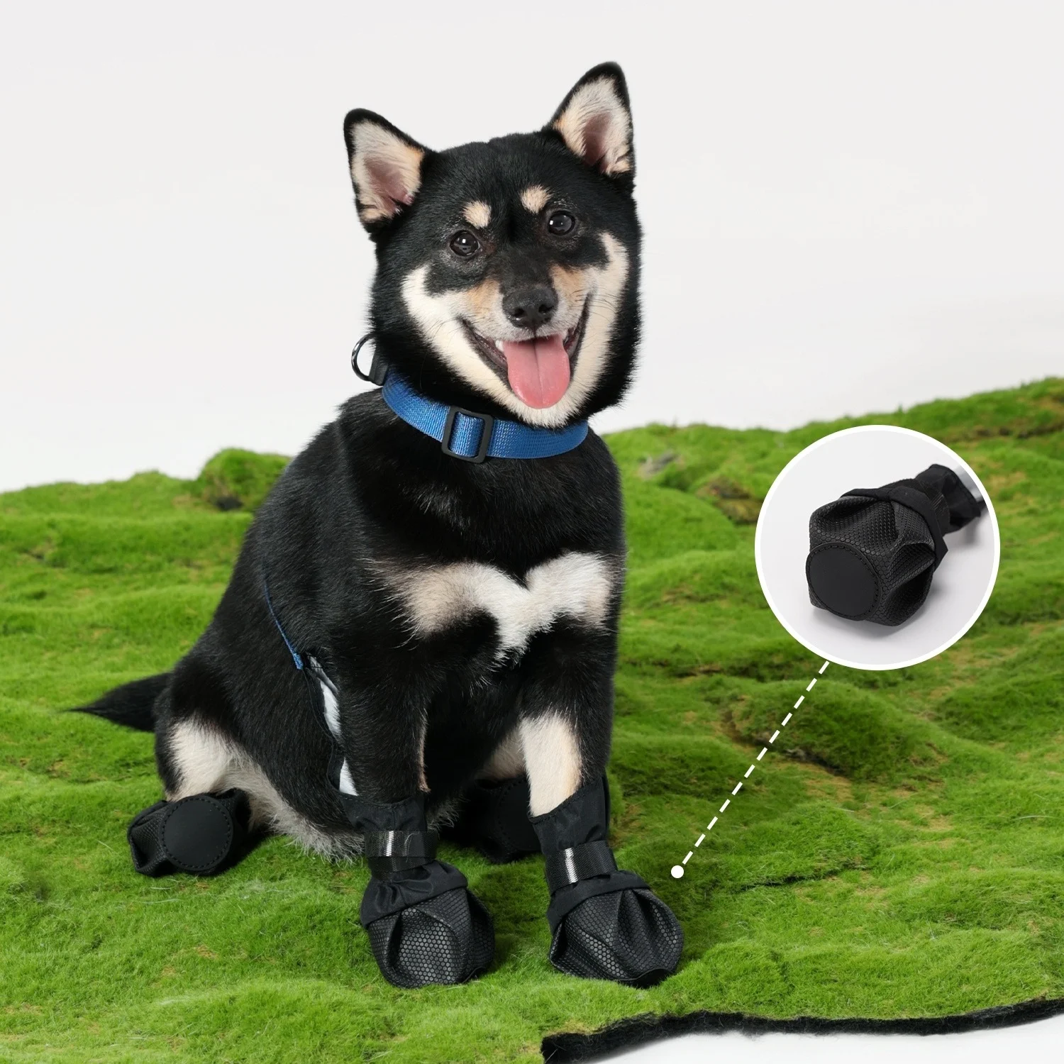 Zapatos para perros con arnés, impermeables, anticaídas, zapatos con manga, cubiertas para patas de perros a prueba de polvo para perros pequeños y medianos - imagen 5