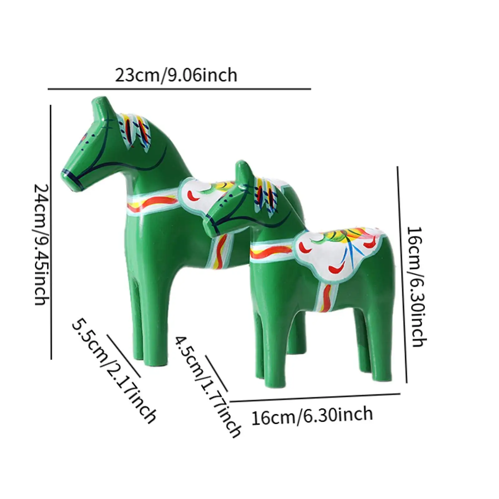 2 Pieces Dala Horse Ornaments Traditional Europe Swedish Dala Horse Statues 2 Pieces Dala Horse Ornaments Traditional Europe Swedish Dala Horse Statues
