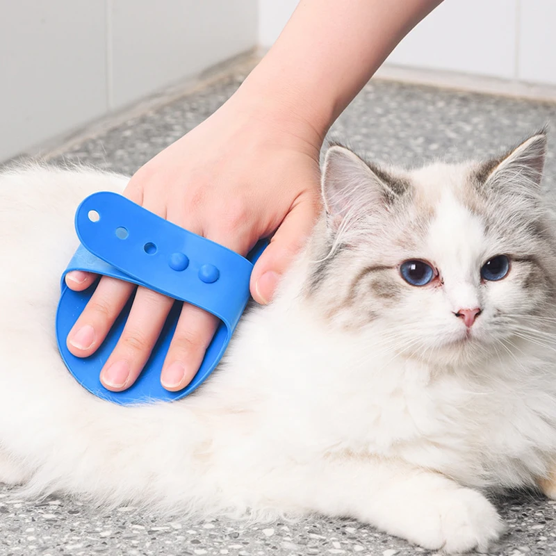 Cepillo de goma suave para perros y gatos, peine de silicona para Baño de mascotas, removedor de pelo de gato, cepillo de masaje, SUMINISTROS DE ASEO para mascotas, suministros de limpieza - imagen 3