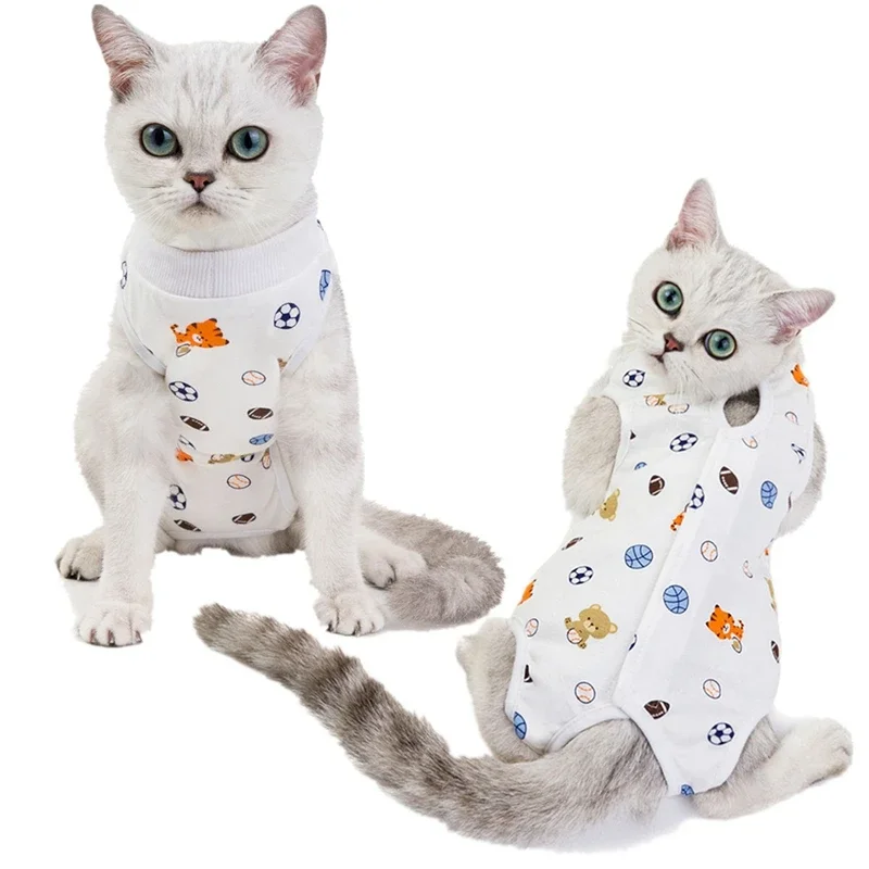 Traje de destete para Gato, ropa de algodón para perros pequeños, chaleco para gato, mono antilamer después de la cirugía, traje para el cuidado de la recuperación, traje para gatitos - imagen 3
