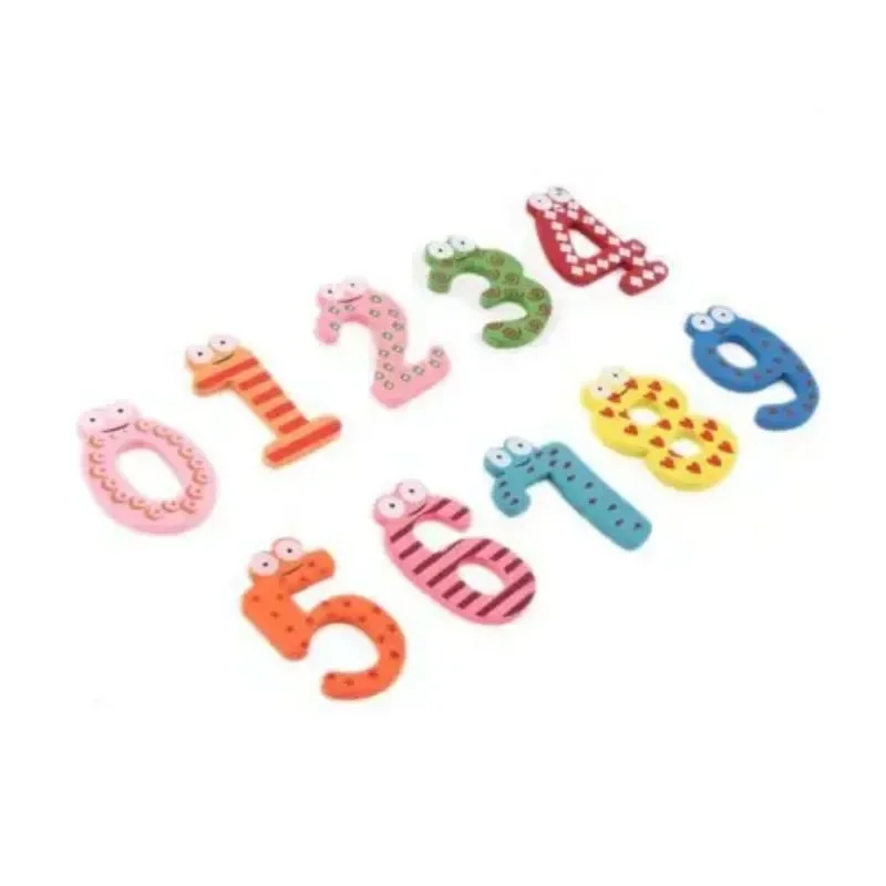 1 Juego de 0-9 números de madera, bonito imán para nevera, pegatina para nevera, juguete educativo para niños y bebés, regalo, accesorios de decoración del hogar - imagen 3