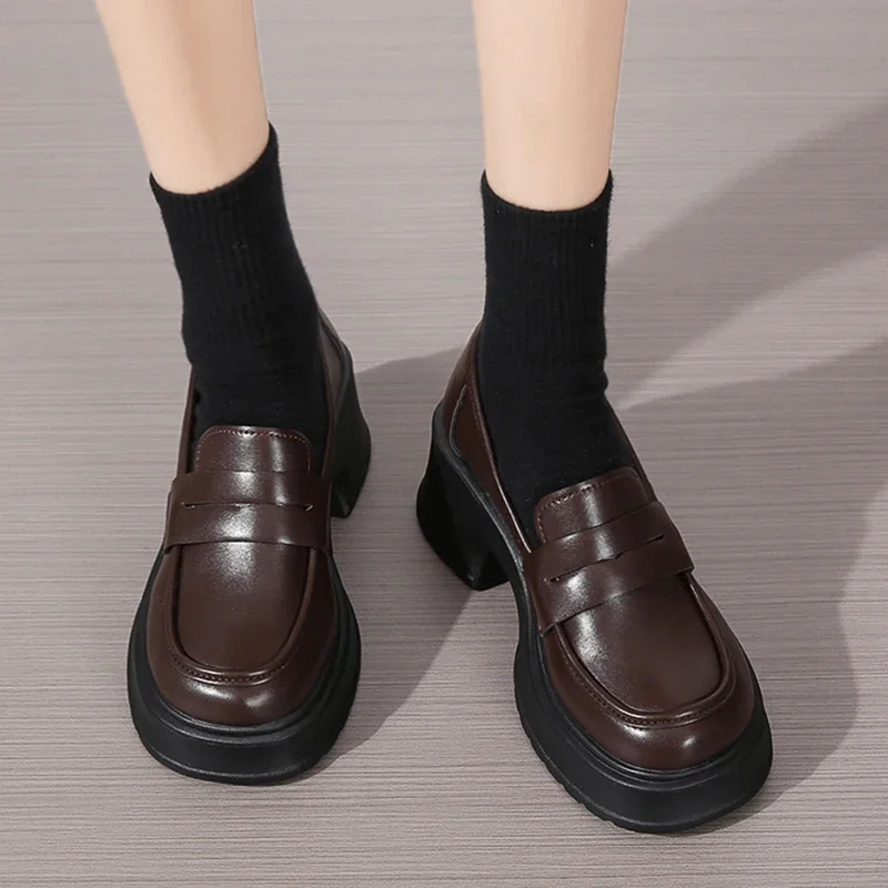 Mocasines de mujer primavera estilo británico plataforma sin cordones zapatos Mary Jane mujer uniforme japonés Jk zapatos Lolita - imagen 2
