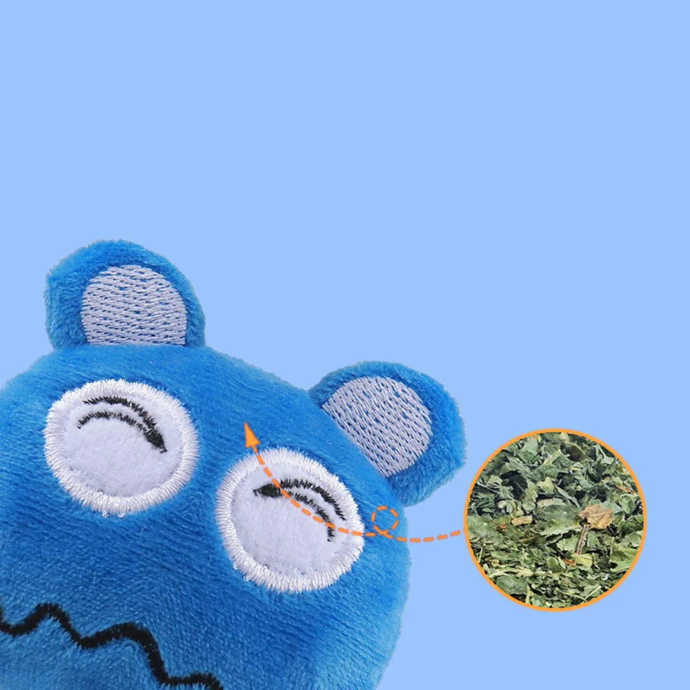Divertido juguete para gatos en forma de monstruo: diseño creativo con hierba gatera, juguete de peluche suave resistente a masticar para gatos, divertido juguete interactivo para mascotas - imagen 4