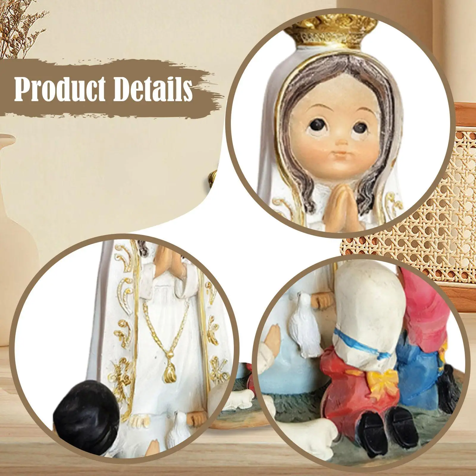 Estatuilla de Natividad, conjunto de Natividad, diseño de escena, escultura de estatua de Navidad, adorno de escritorio para fiestas, centro de mesa festivo, estante para vacaciones - imagen 5