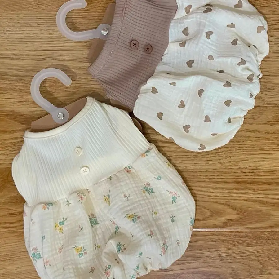 Ins Love costura primavera Teddy ropa para mascotas perro burbuja calabaza chaleco falda transpirable lindo chaleco perro vestido cachorro