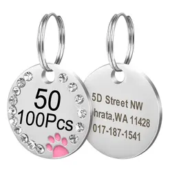 Placa identificativa para perro – diseño huella y acabado diamante