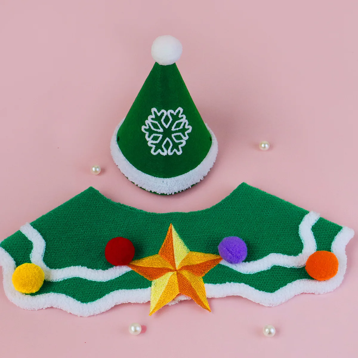 Bufanda navideña para mascotas, sombrero con forma de copo de nieve, bufanda bonita para perros pequeños y medianos, decoración navideña de Año Nuevo, accesorios para cachorros - imagen 4