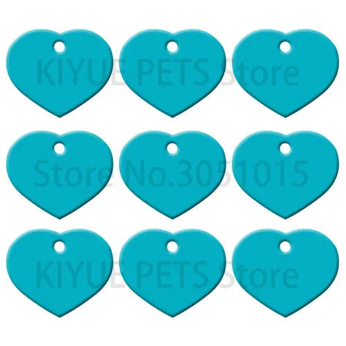 100PCS Pet Heart Shape Blank Hang Tag Metal Key Ring Pendant Laser Personality ID Tag Dog Collar Cute Pendant Gift Ornament - imagen 5