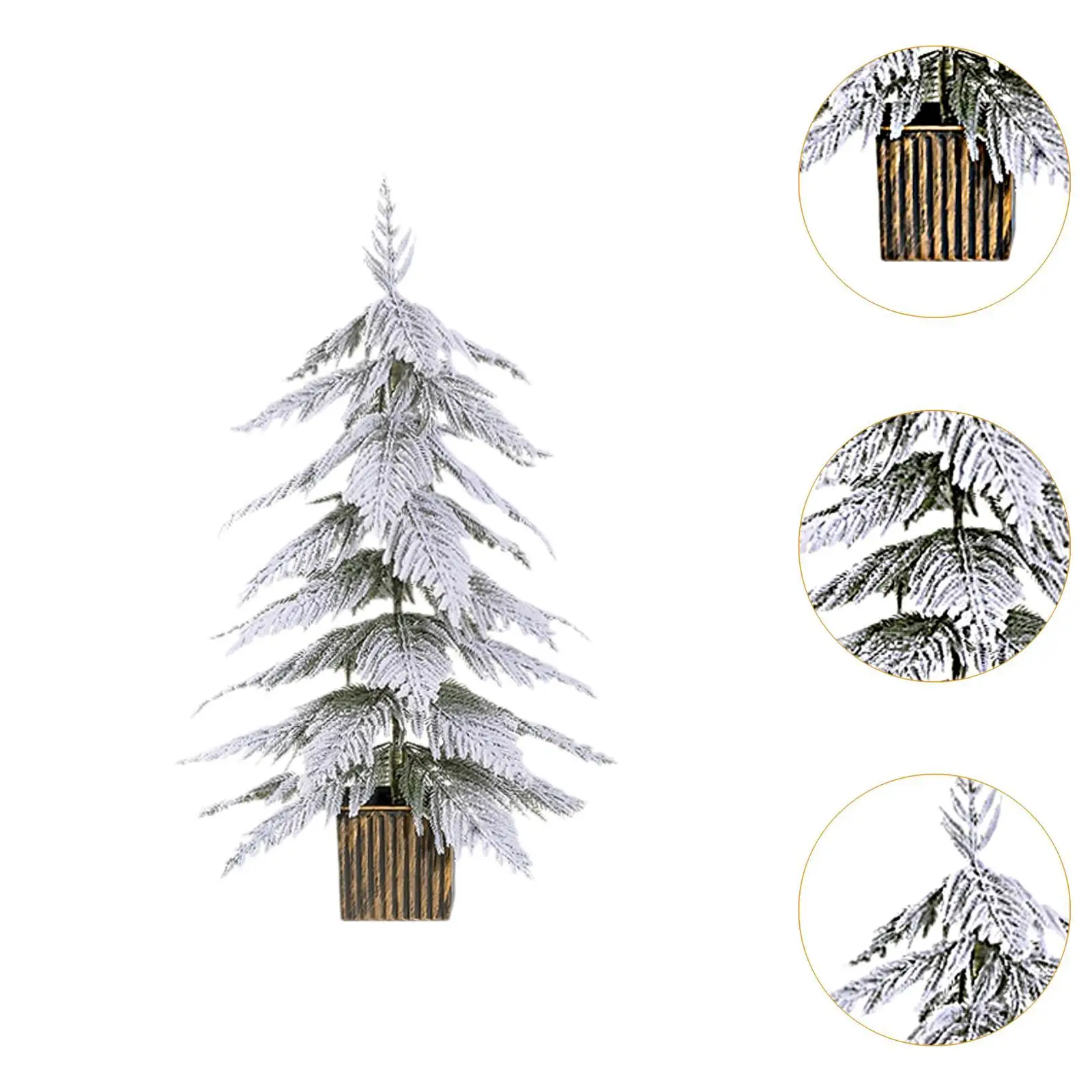 Snow Flocked Artificial Christmas Tree,Xmas Tree,Mini Desk Christmas Tree for Holiday, Cabinet,Valentines Day,Party,Fireplace