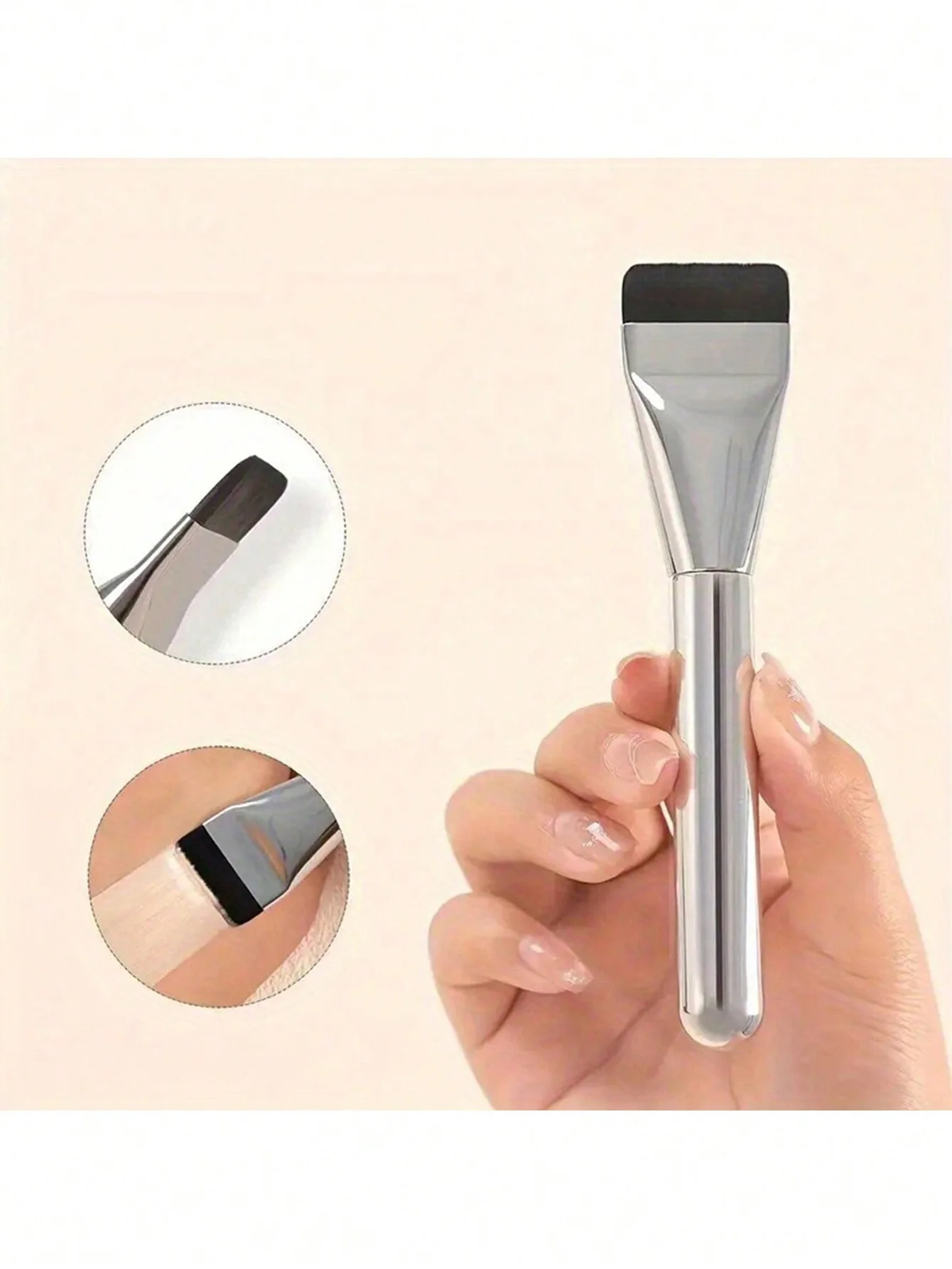 Brocha maquillaje base líquida ultrafina sin rastro – Cabezal plano