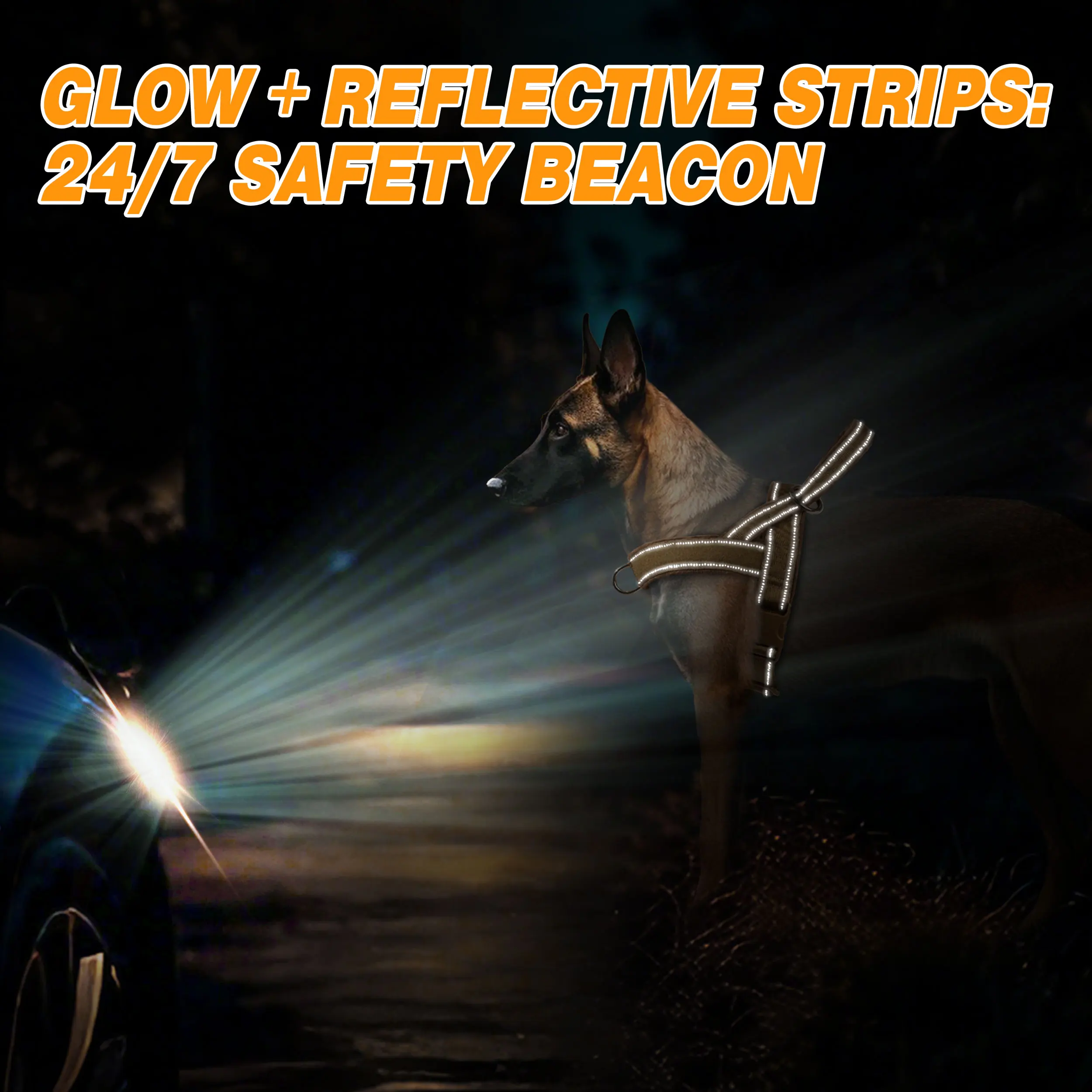 Arnés de perro acolchado de piel suave, arnés de entrenamiento táctico reflectante para perros, sin tirones con mango, bandera gratis, regalo para perros medianos y grandes - imagen 5