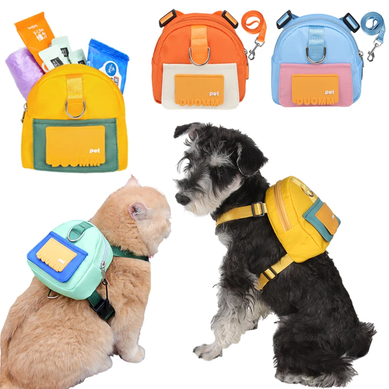 Mochila multifunción para perros con correa para perros pequeños y medianos, bolsas para gatos, bolsa transportadora para mascotas de gran capacidad, almacenamiento para aperitivos, mochilas para mascotas