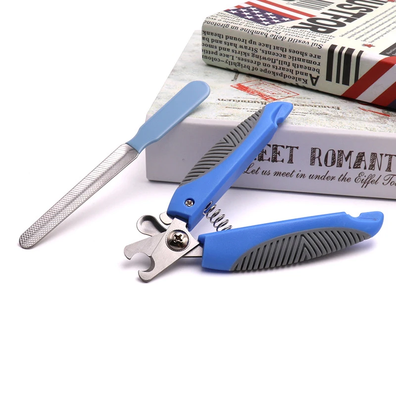 Cortauñas y recortadores para perros y gatos con protector de seguridad, lima de uñas gratis para perros medianos y grandes, herramienta de aseo profesional para mascotas