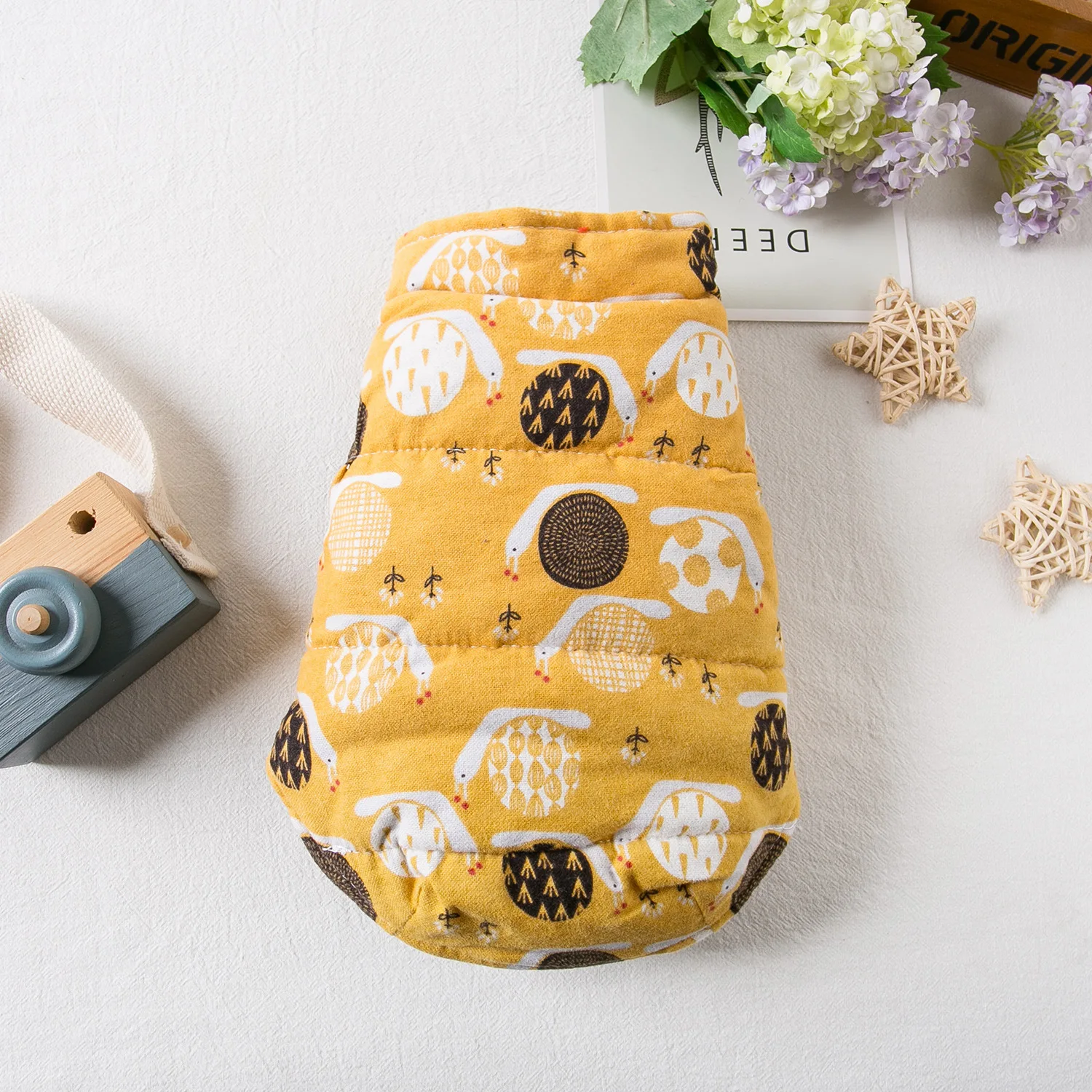 Chaleco para mascotas que se puede usar en ambos lados en otoño e invierno, chaleco cálido a cuadros, oso de peluche, ropa de invierno para perros pequeños y cachorros