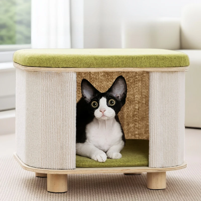 Taburete cama para gatos, sofá, cama para perros y gatos, cama para dormir de madera para perros y gatos, muebles, accesorios para gatitos, casa para gatos, suministros para mascotas - imagen 5