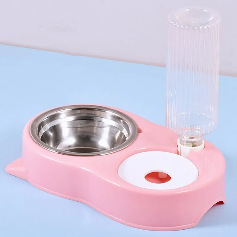 Comedero Doble Automático para Perros - Agua y Comida Antideslizante