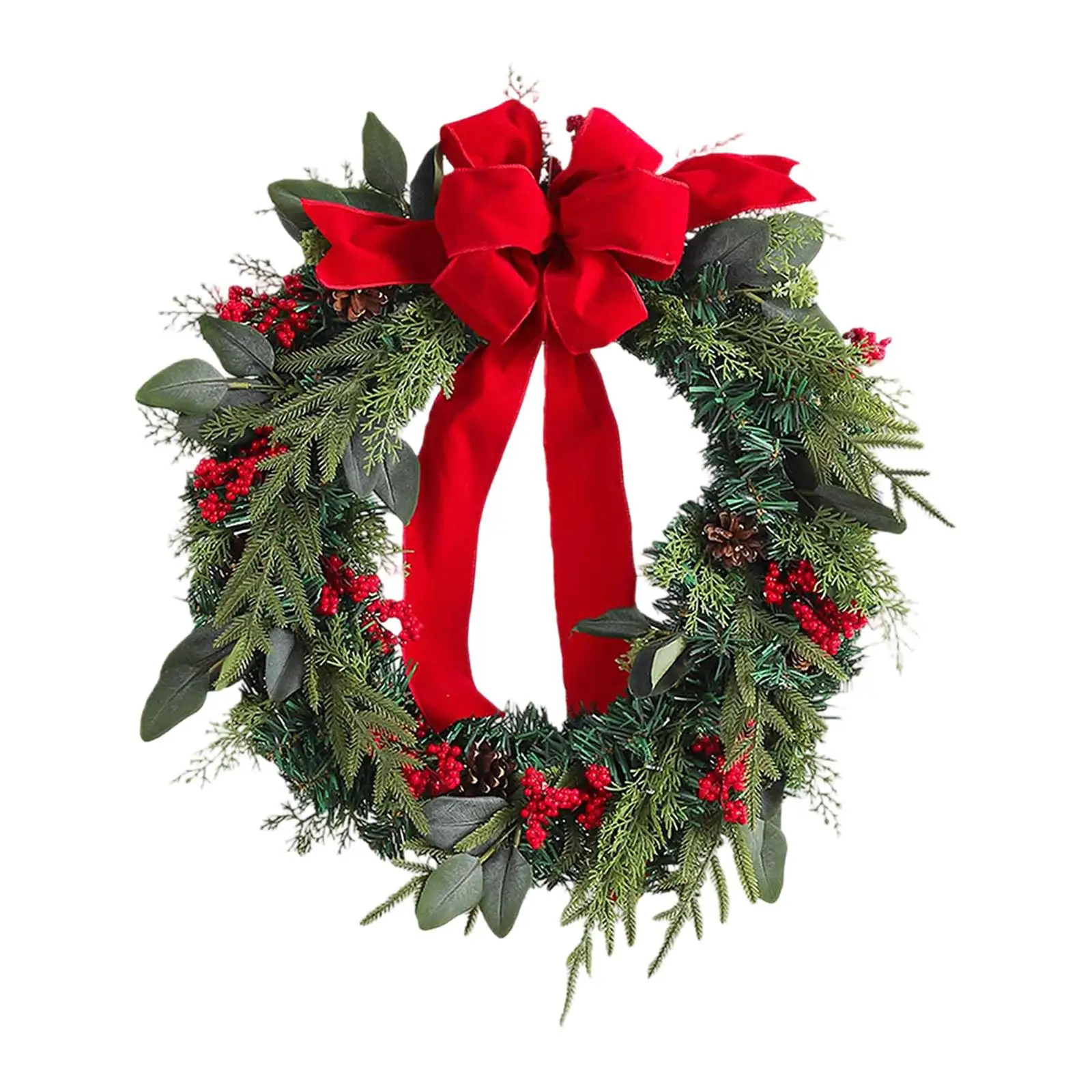 Front Door Christmas Wreath, Decorative Garland Wall Hanging Christmas Decor, Decoration for Farmhouse Holiday Fireplace Porch