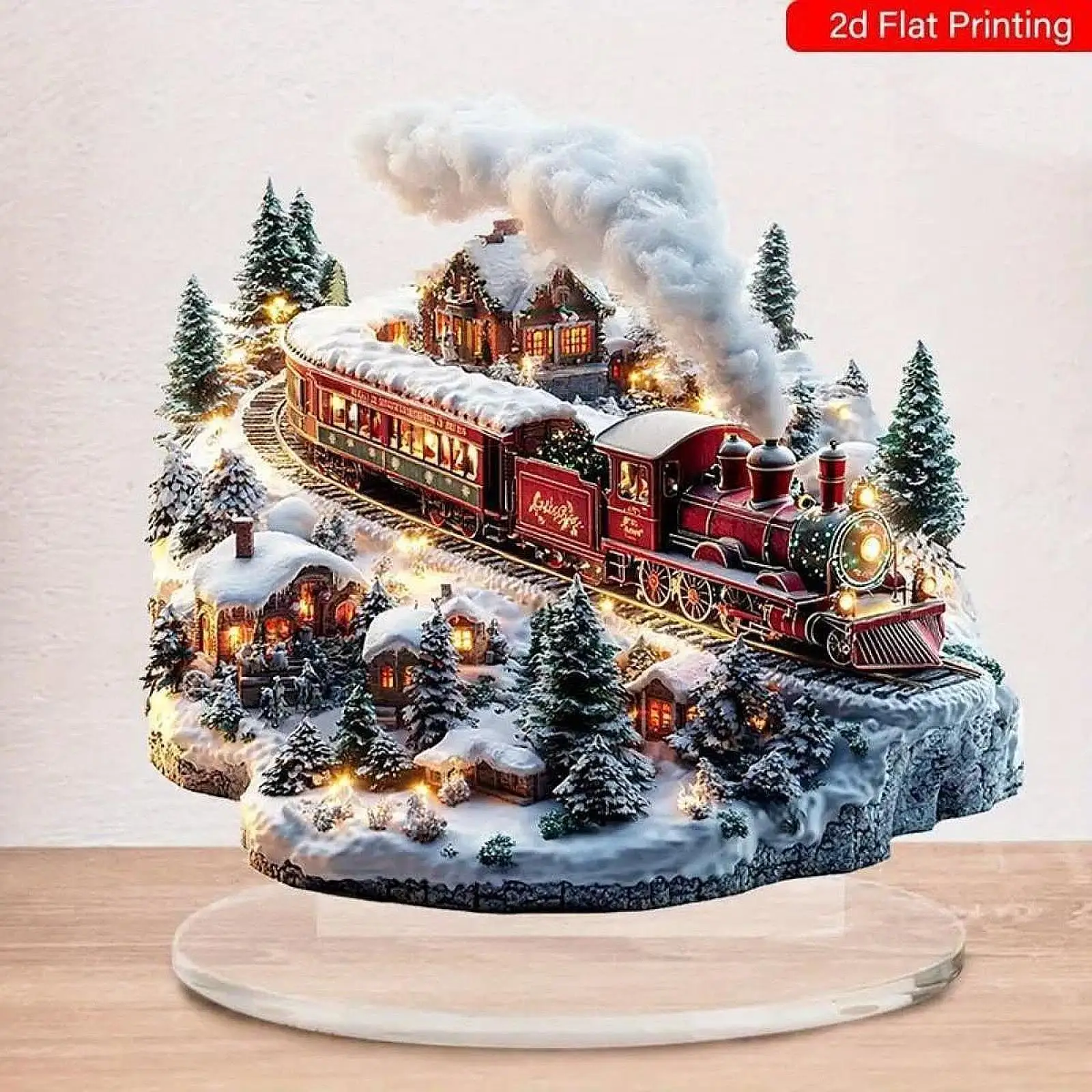 Christmas Decorations 2D Acrylic Sign Collectible Crafts Ornaments Creative Desk Display Tabletop Sign for Tabletop Bedroom
