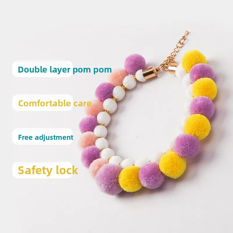 Collar pajarita con flor de arcoíris para perros y gatos - imagen 3