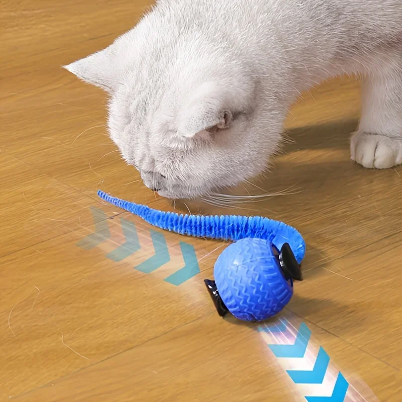 Juguete interactivo inteligente para gatos con detección de colisiones, recargable por USB, movimiento de cola realista para todas las razas, 1 ud. - imagen 4