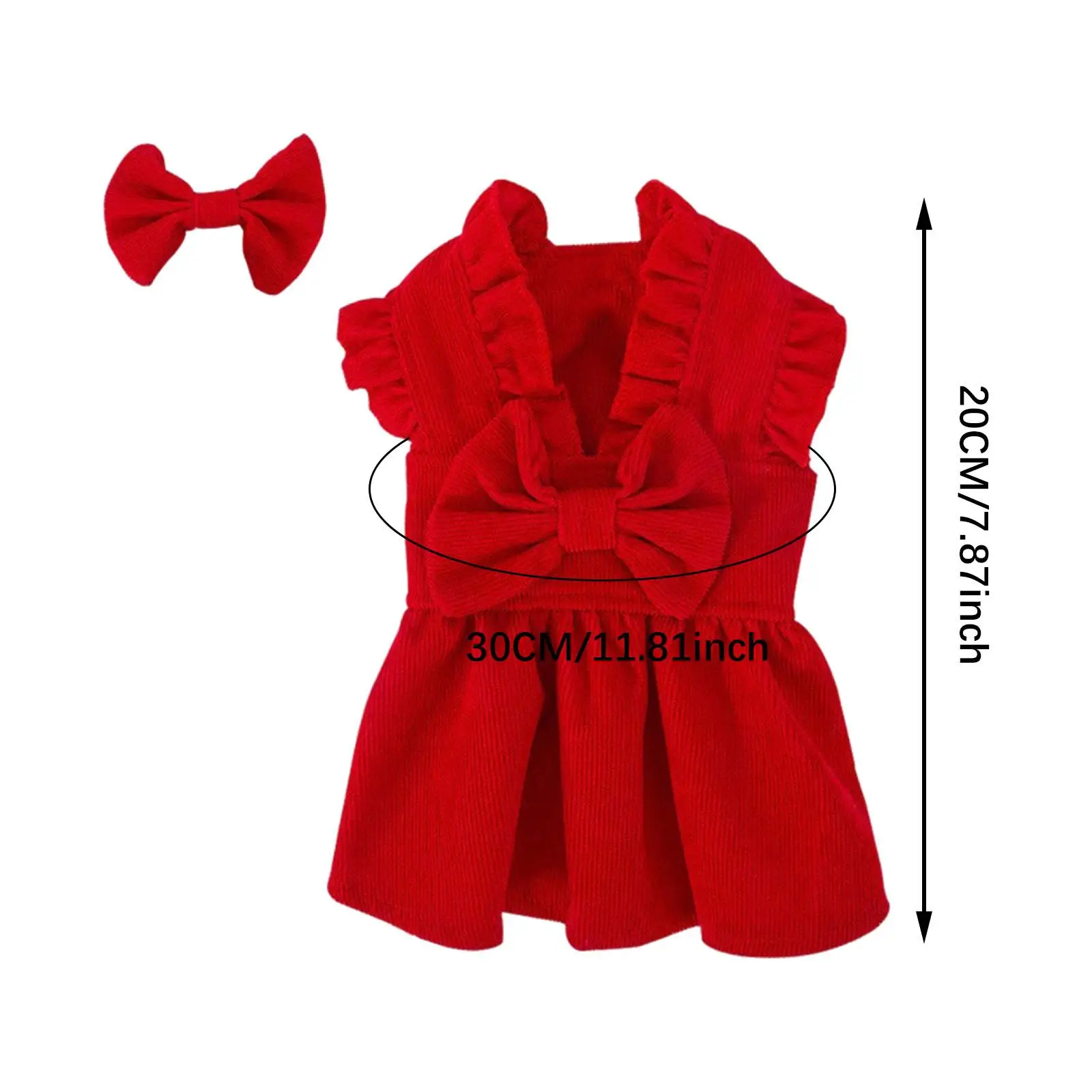 Vestido de princesa de Navidad para perros y pajarita, trajes para cachorros y gatos, ropa para Chihuahua, - imagen 4