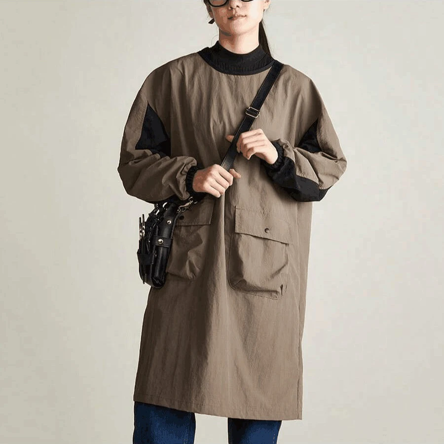 Chaleco largo antisuciedad, delantal de cocina impermeable con bolsillos, delantal de trabajo para pintura para mujer, delantal de belleza para salón de uñas