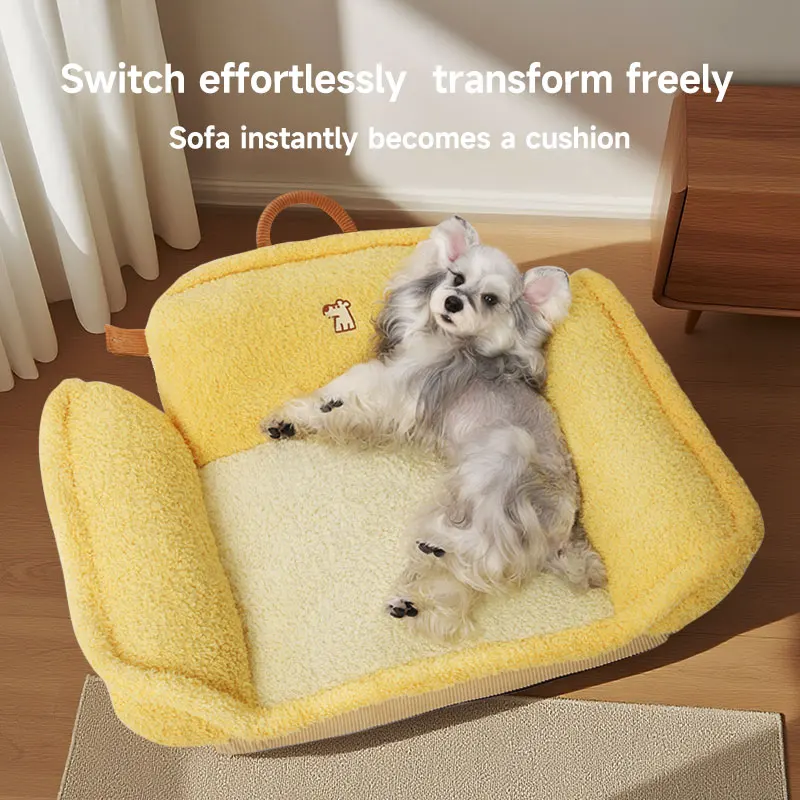 HOOPET Cama y sofá para perros 2 en 1 para perros pequeños, alfombrilla reversible extraíble y lavable para cachorros de peluche Bichon, todas las estaciones - imagen 3