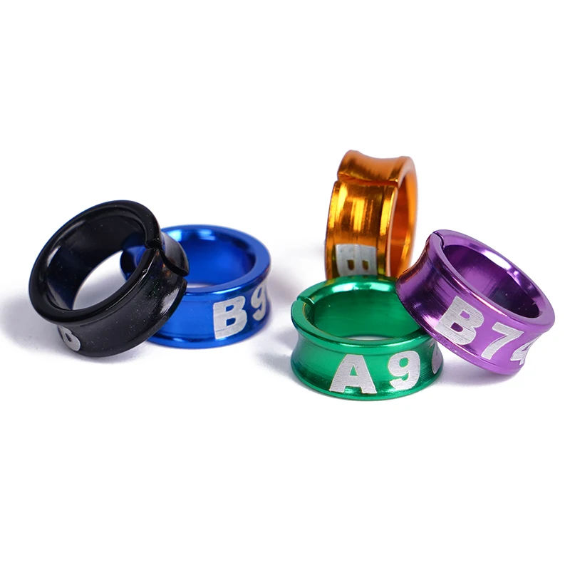 10 Uds. Anillos de aluminio para pies de Paloma, anillos para piernas de loro y pájaro, identificación de alimentación de aves, suministros para entrenamiento de vuelo al aire libre - imagen 5
